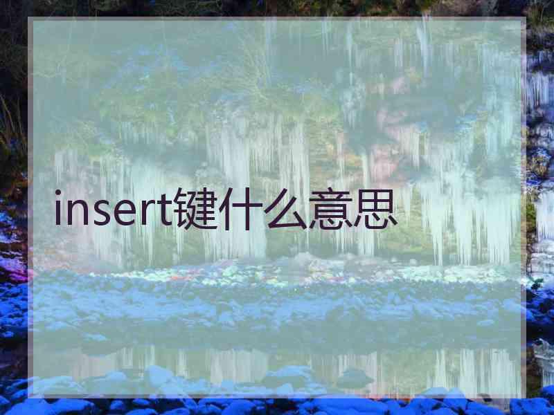 insert键什么意思