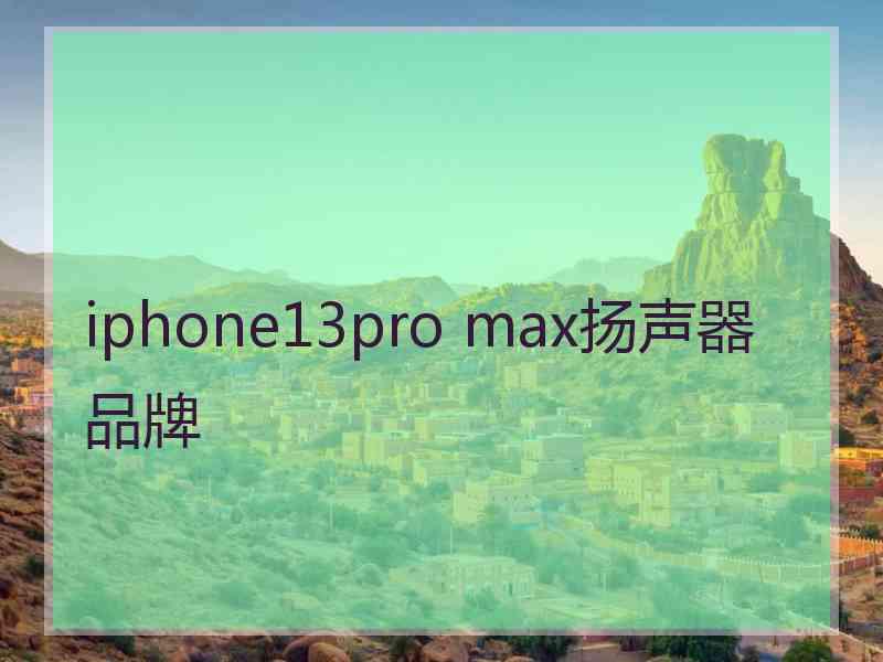 iphone13pro max扬声器品牌