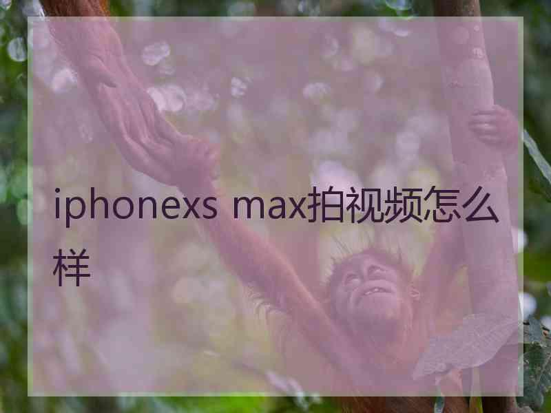 iphonexs max拍视频怎么样