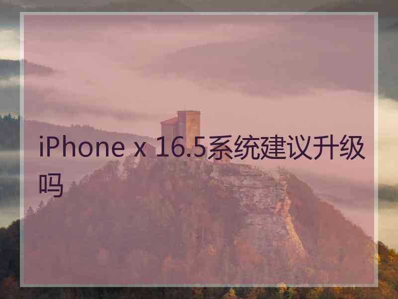 iPhone x 16.5系统建议升级吗