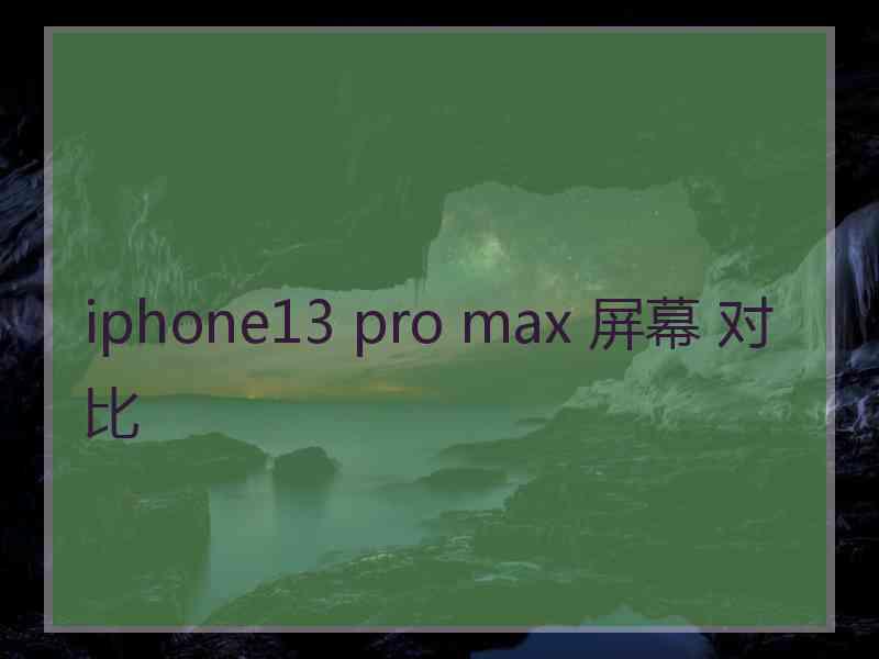 iphone13 pro max 屏幕 对比