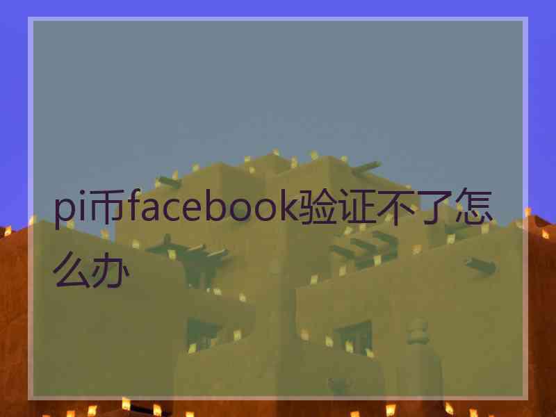 pi币facebook验证不了怎么办