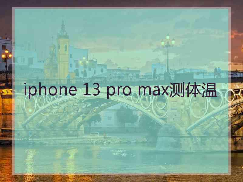 iphone 13 pro max测体温