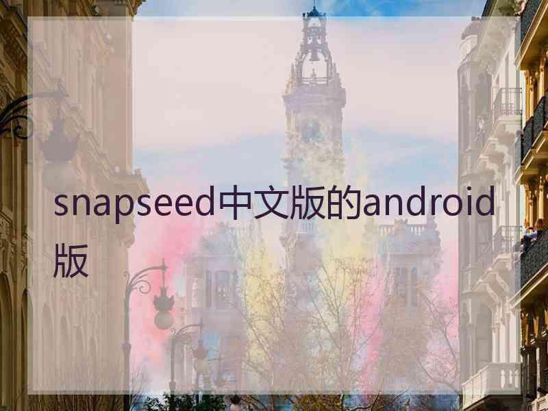 snapseed中文版的android版