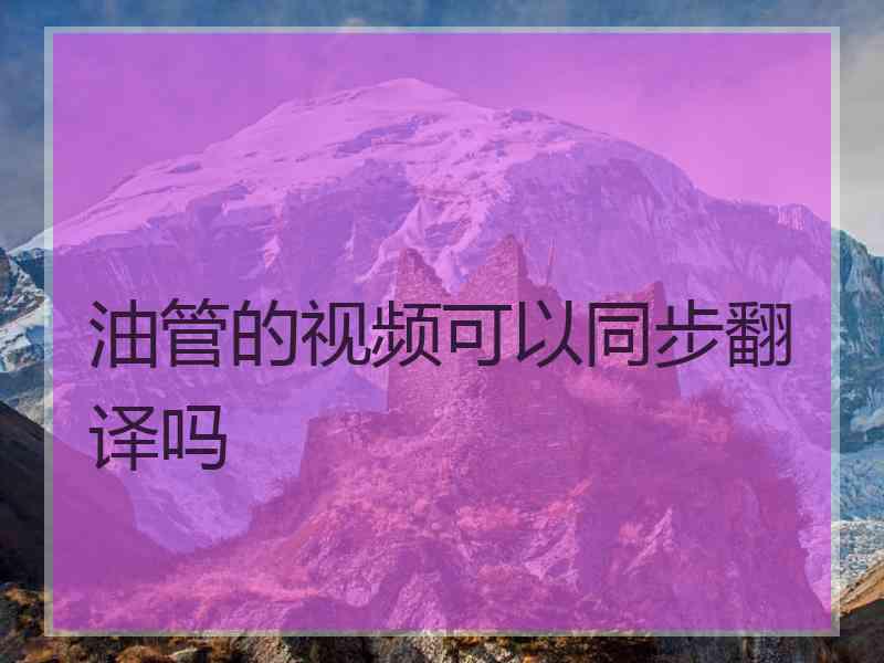 油管的视频可以同步翻译吗