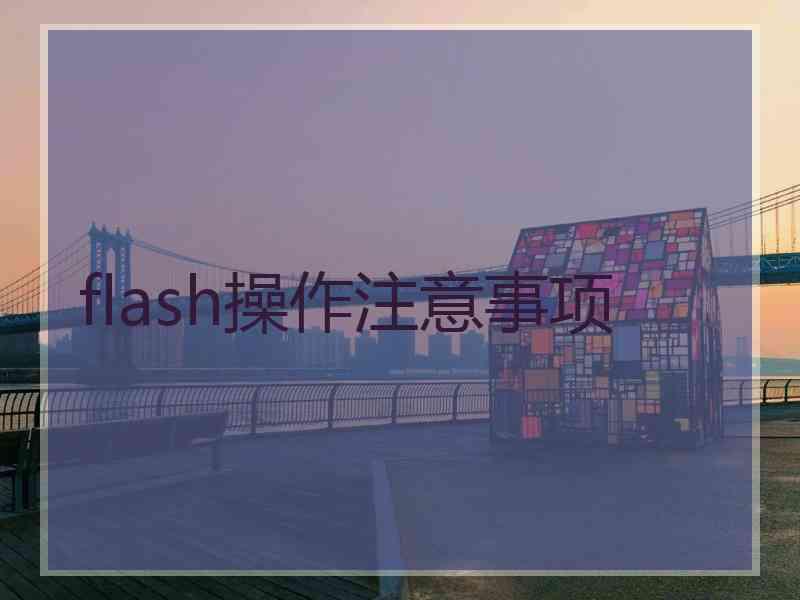 flash操作注意事项