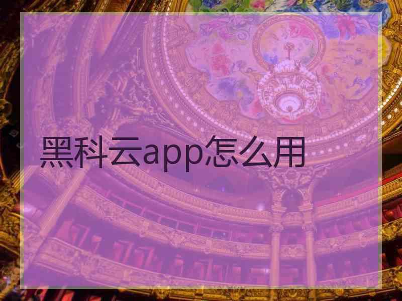 黑科云app怎么用