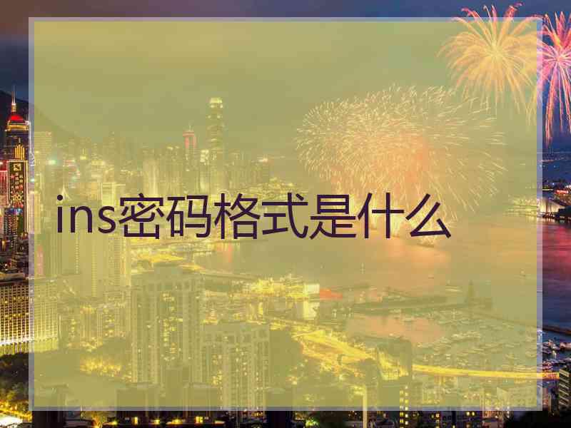 ins密码格式是什么