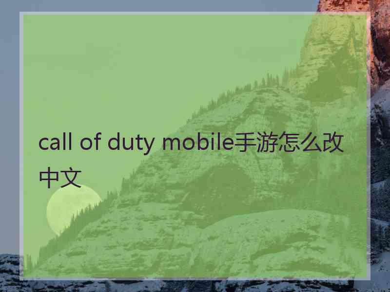 call of duty mobile手游怎么改中文