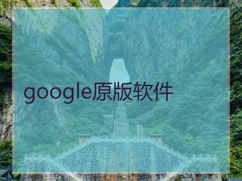 google原版软件