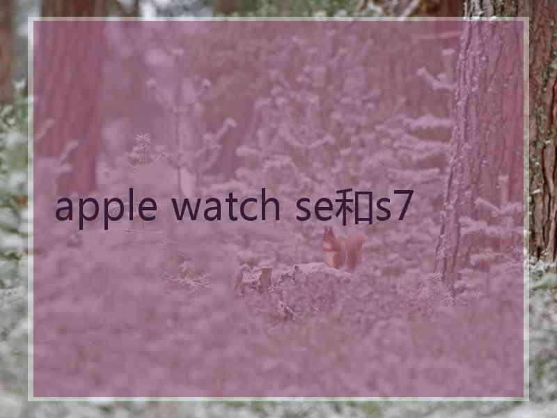 apple watch se和s7