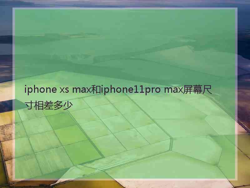 iphone xs max和iphone11pro max屏幕尺寸相差多少