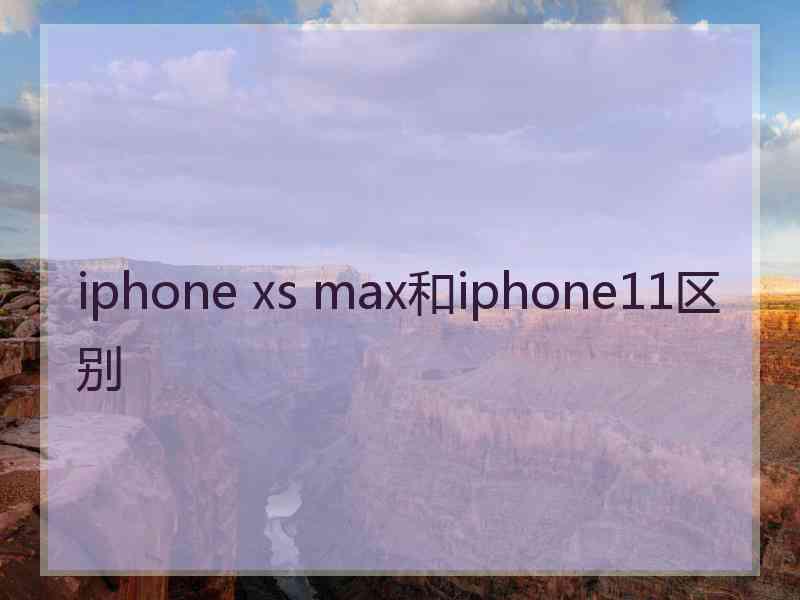 iphone xs max和iphone11区别