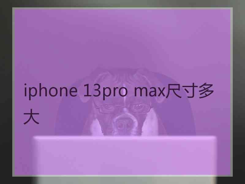 iphone 13pro max尺寸多大