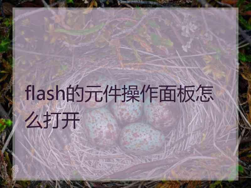 flash的元件操作面板怎么打开