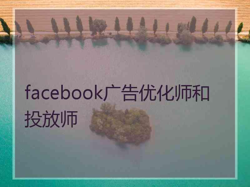 facebook广告优化师和投放师