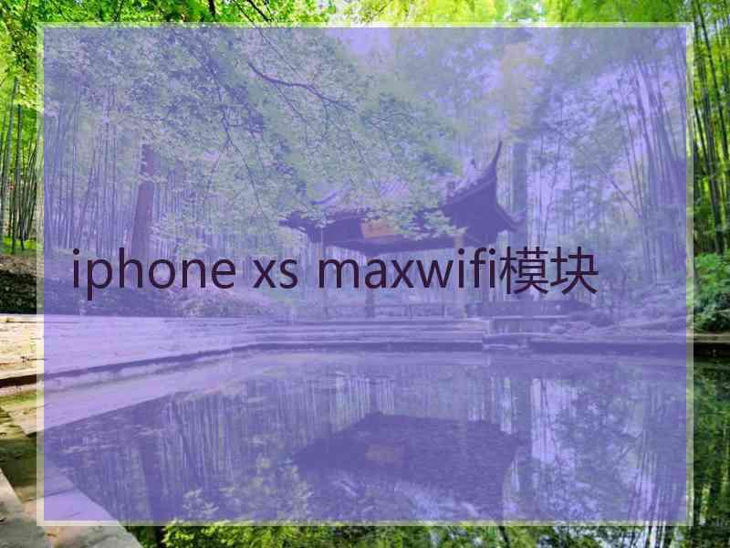 iphone xs maxwifi模块