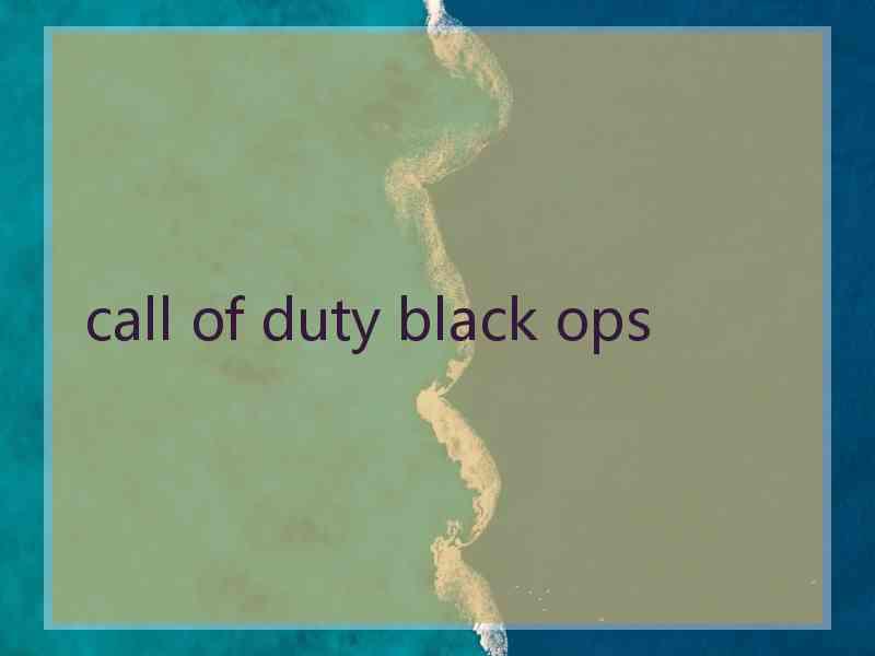 call of duty black ops