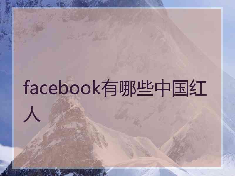 facebook有哪些中国红人