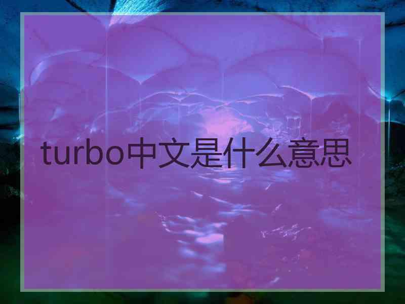 turbo中文是什么意思