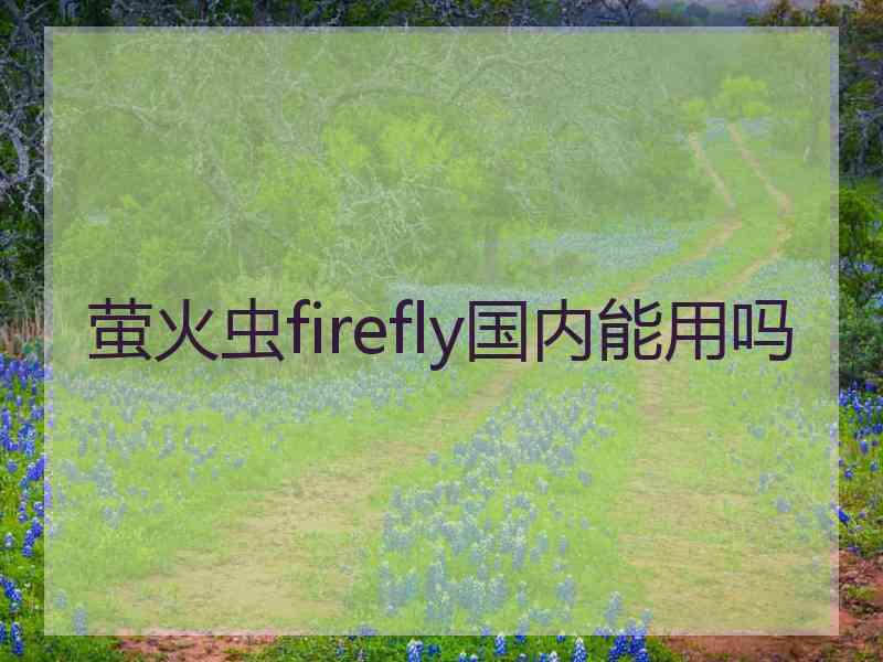 萤火虫firefly国内能用吗