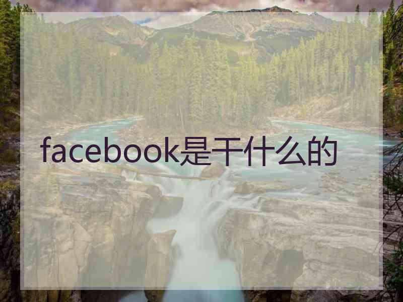 facebook是干什么的