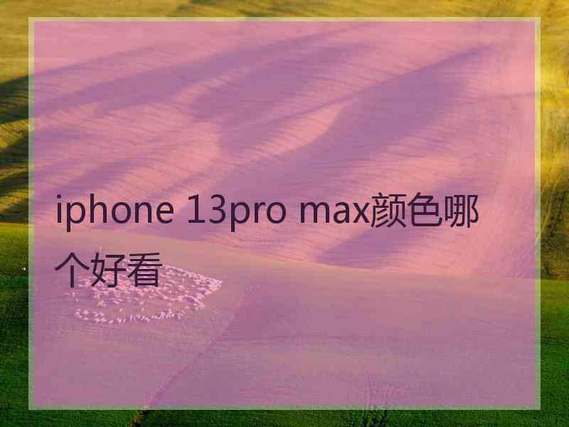 iphone 13pro max颜色哪个好看