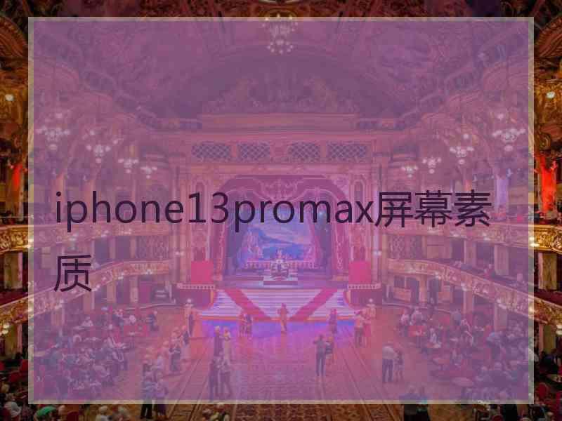 iphone13promax屏幕素质