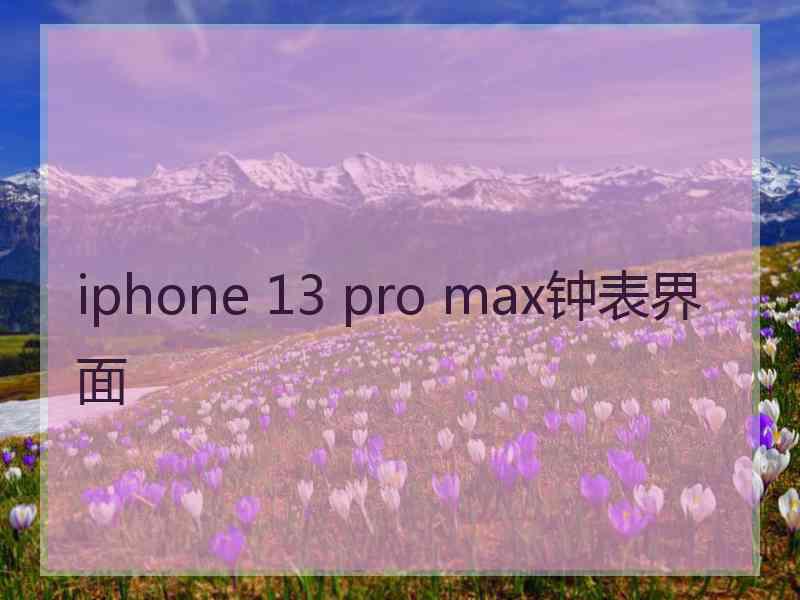 iphone 13 pro max钟表界面