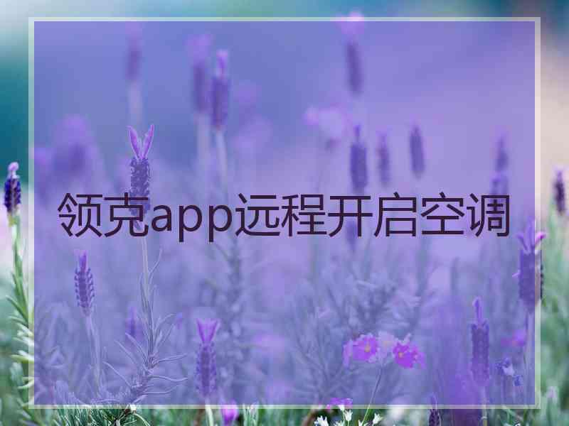 领克app远程开启空调