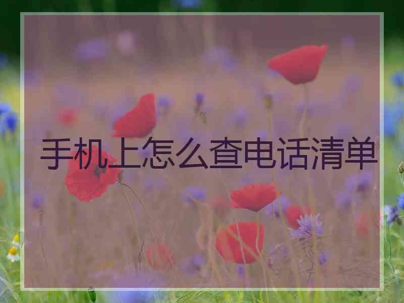 手机上怎么查电话清单