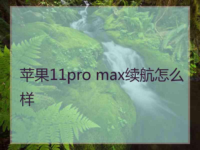 苹果11pro max续航怎么样