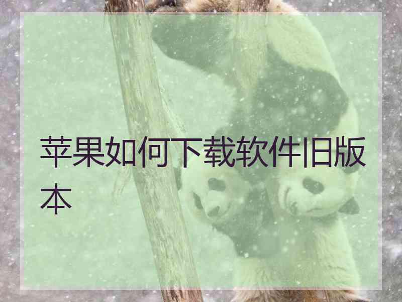 苹果如何下载软件旧版本