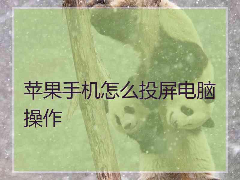 苹果手机怎么投屏电脑操作