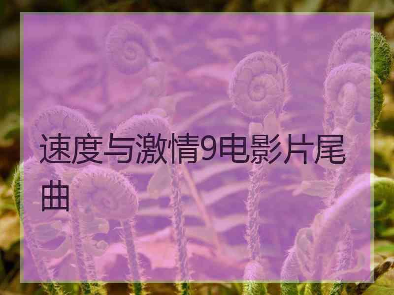 速度与激情9电影片尾曲