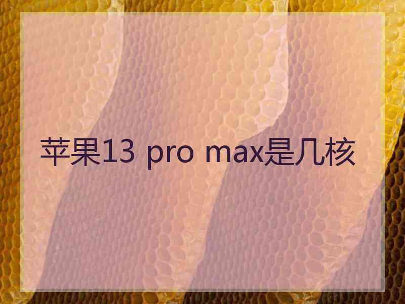 苹果13 pro max是几核