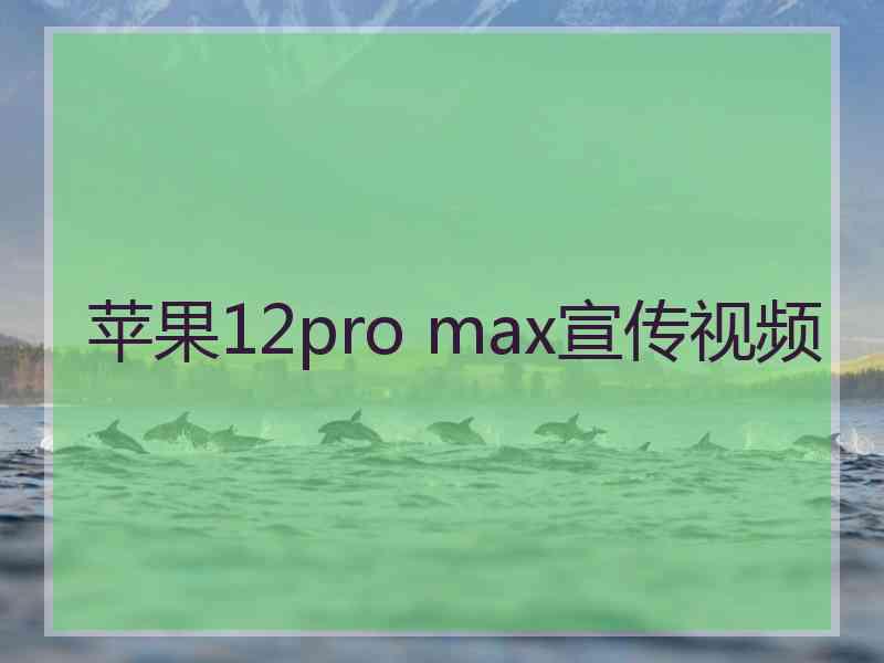 苹果12pro max宣传视频