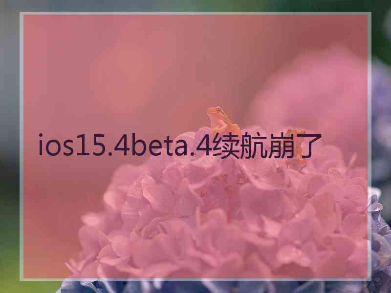 ios15.4beta.4续航崩了