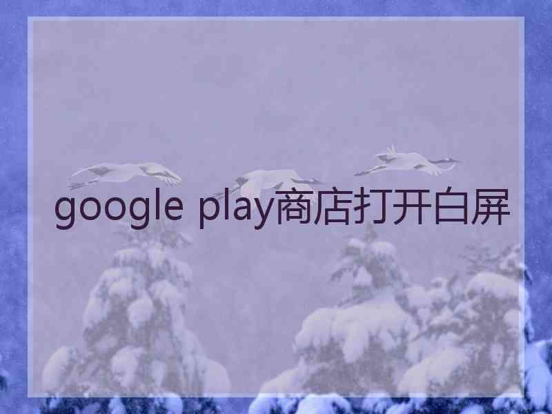 google play商店打开白屏