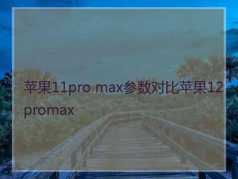 苹果11pro max参数对比苹果12promax