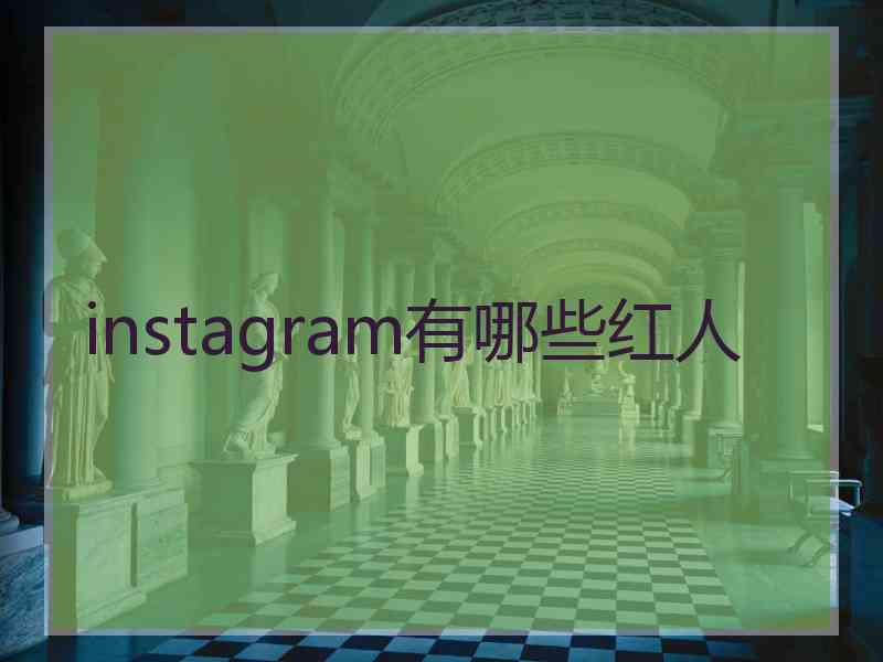 instagram有哪些红人