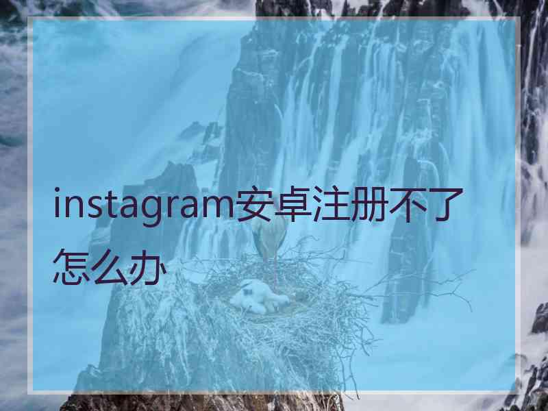 instagram安卓注册不了怎么办