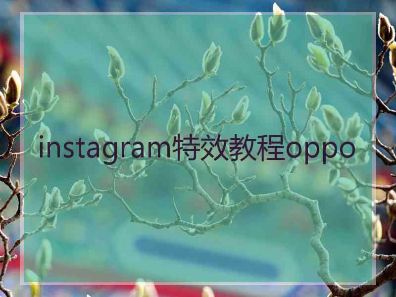 instagram特效教程oppo