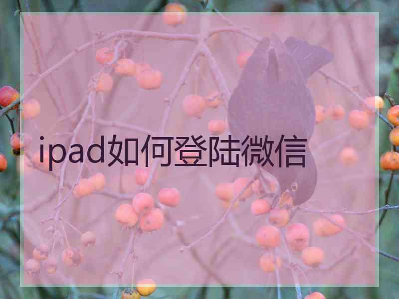 ipad如何登陆微信