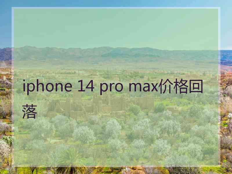 iphone 14 pro max价格回落