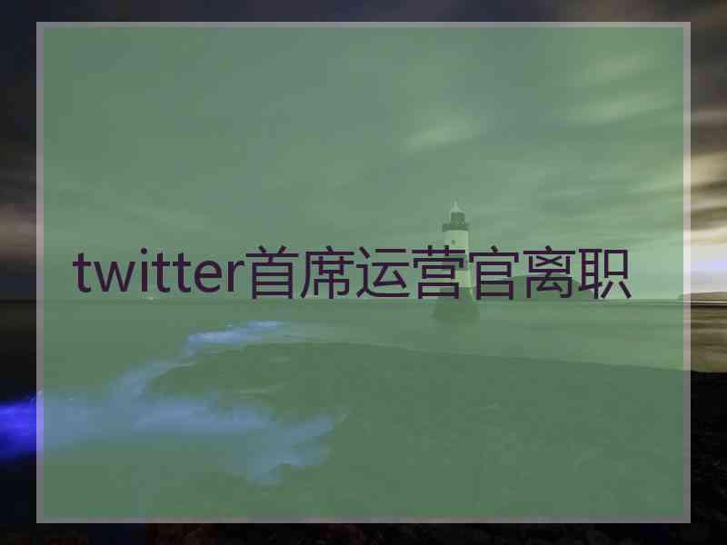 twitter首席运营官离职