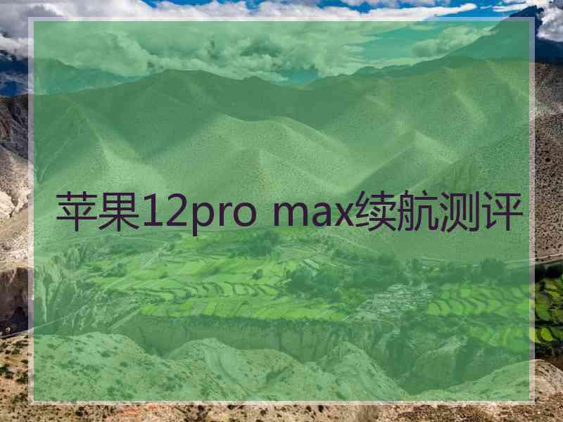 苹果12pro max续航测评