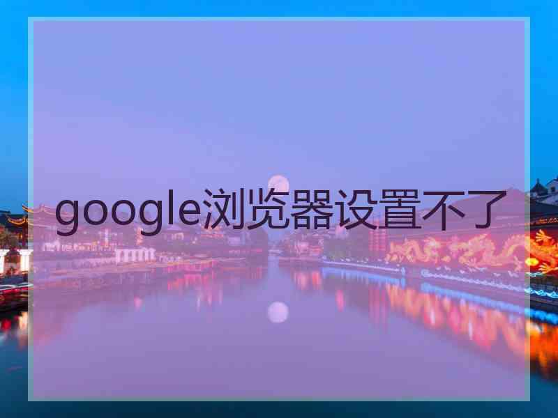 google浏览器设置不了