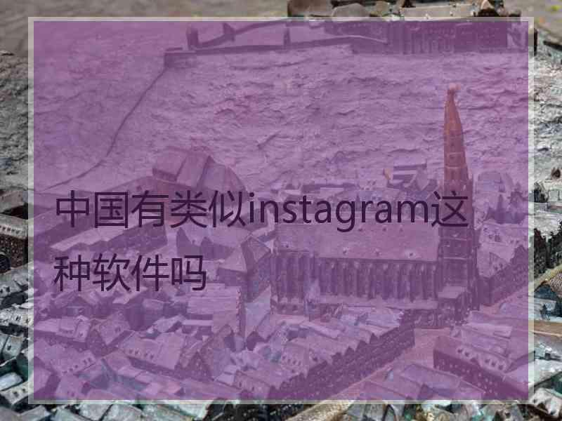 中国有类似instagram这种软件吗