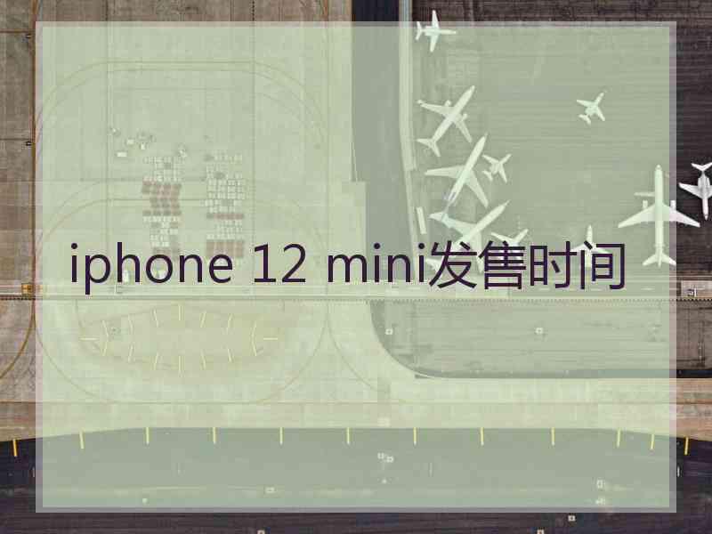 iphone 12 mini发售时间